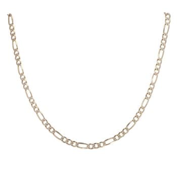 9ct Yellow Gold Patterned Figaro Chain 18"
