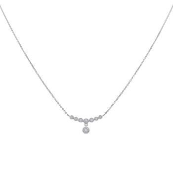 9ct White Gold 0.30ct Brilliant Cut Lab Grown Drop Diamond Pendant and Chain 16"