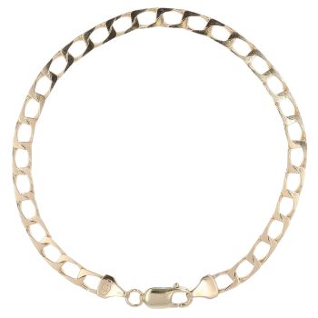 9ct Yellow Gold Square Curb Bracelet 8.5"