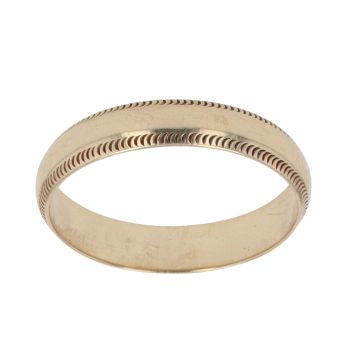 9ct Yellow Gold Patterned Wedding Band 3.7mm