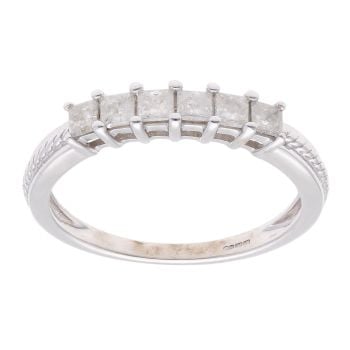 9ct White Gold 0.40ct Princess Cut Diamond Eternity Ring