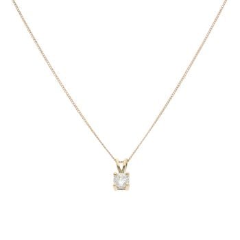 9ct Yellow Gold 0.50ct Brilliant Cut Diamond Pendant And Chain 18"