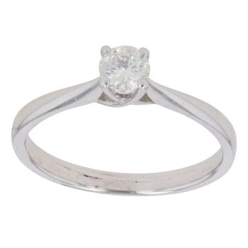 18ct White Gold 0.33ct Brilliant Cut Diamond Solitaire Ring