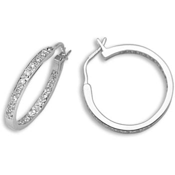 18 Carat White Gold 21pts Diamond Earrings