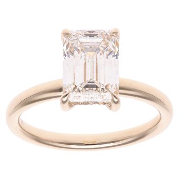 9ct Yellow Gold 3.00ct Emerald Cut Lab Grown Diamond Solitaire Ring