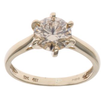 9ct Yellow Gold Moissanite Single Stone Ring