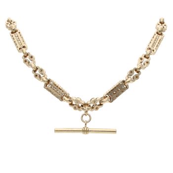 9ct Yellow Gold Stars and Bars T-Bar Chain 26"