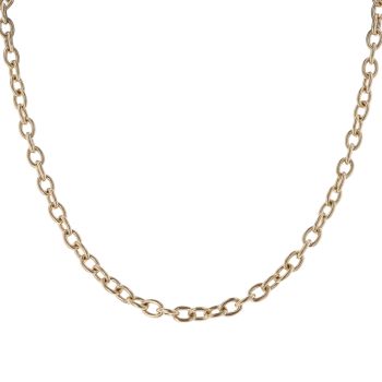 9ct Yellow Gold Belcher T-Bar Heart Chain 16"