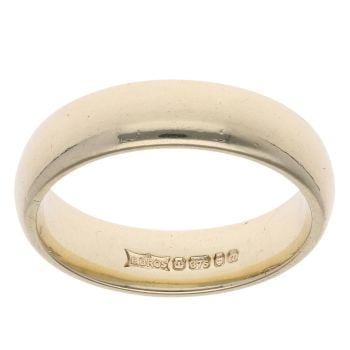 9ct Yellow Gold Plain Court Wedding Band 5mm