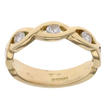 18ct Yellow Gold 0.50ct Brilliant Cut Diamond Five Stone Ring