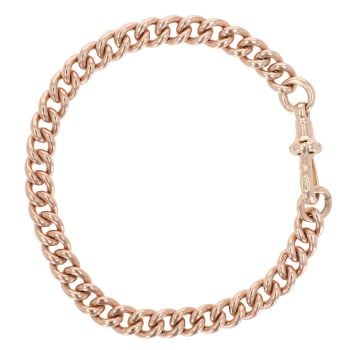 9ct Rose Gold Curb Bracelet 7.5"
