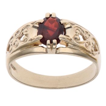9ct Yellow Gold Garnet Signet Ring