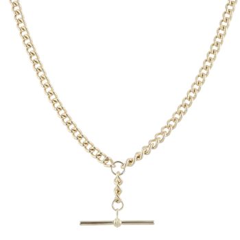 9ct Yellow Gold Albert T-Bar Chain 16"