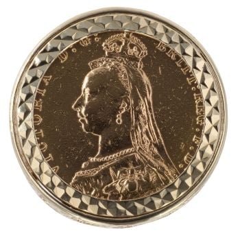9ct Yellow Gold 1889 Victoria Full Sovereign Coin Ring