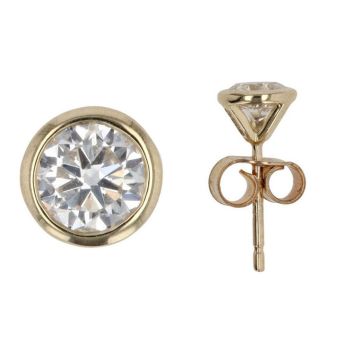 9ct Yellow Gold 1.00ct Brilliant Cut Lab Grown Diamond Solitaire Earrings