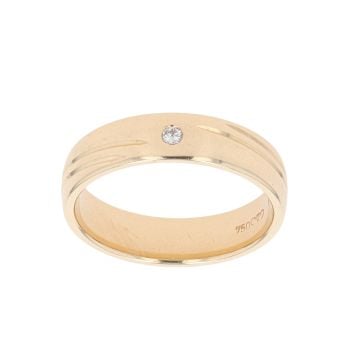 18ct Yellow Gold 0.02ct Diamond 4.8mm Wedding Band