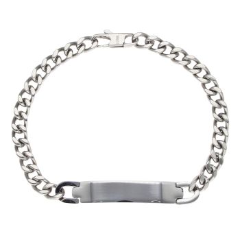 Unique & Co Stainless Steel ID Curb Bracelet 8"
