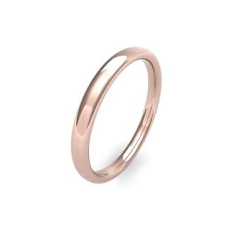 9ct Rose Gold 2.5mm Slight Court Wedding Band