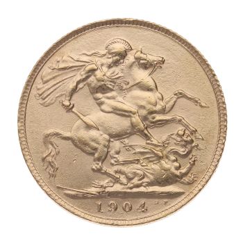 1904 Edward VII Large Head UK Full Sovereign Coin