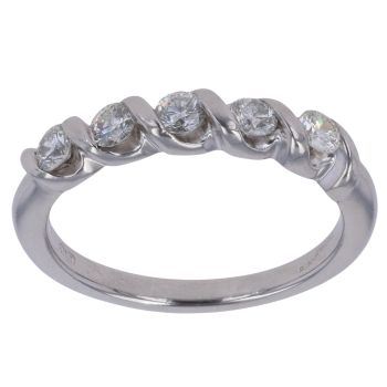 Platinum 0.35ct Round Brilliant Cut Diamond Five Stone Ring