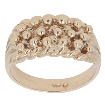 9ct Yellow Gold Three Row Keeper Ring