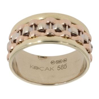 14ct Yellow White and Rose Gold Fancy Ring