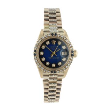 Rolex Custom Datejust Pre Owned Watch Ref 6917
