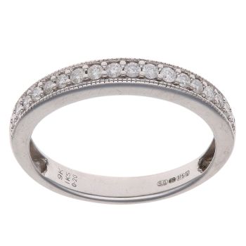 9ct White Gold 0.20ct Brilliant Cut Diamond Half Eternity Ring