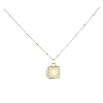 Silver Gold Plated Padlock Locket Pendant And Chain 18"