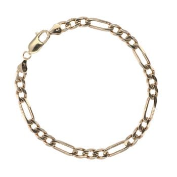 9ct Yellow Gold Figaro Bracelet 8.5"