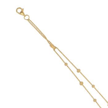 22ct Yellow Gold Duo Bead Bracelet 7"