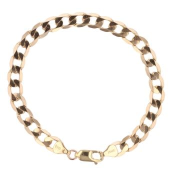 9ct Yellow Gold Curb Bracelet 8"
