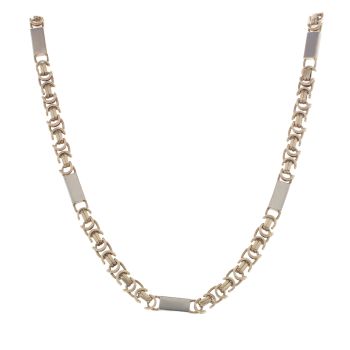 9ct Yellow And White Gold Fancy Chain 18"