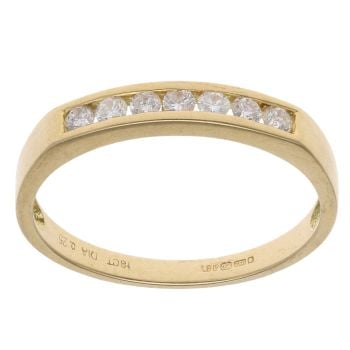 18ct Yellow Gold 0.25ct Brilliant Cut Diamond Half Eternity Ring
