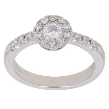 18ct White Gold 0.58ct Brilliant Cut Diamond Cluster Ring