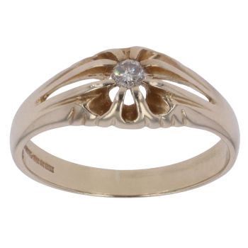 9ct Yellow Gold 0.15ct Brilliant Cut Diamond Signet Ring