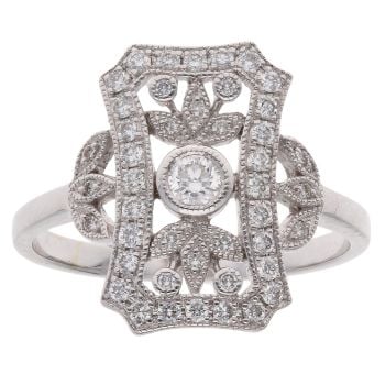 18ct White Gold 0.25ct Brilliant Cut Diamond Fancy Ring