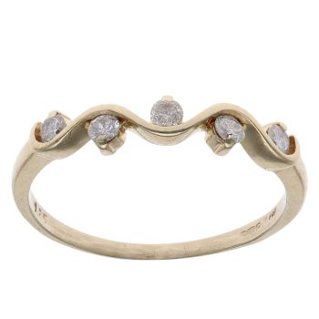 9ct Yellow Gold 0.25ct Brilliant Cut Diamond Five Stone Fancy Ring