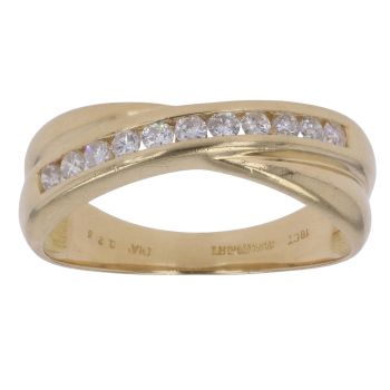 18ct Yellow Gold 0.25ct Brilliant Cut Diamond Crossover Ring