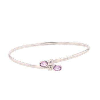 9ct White Gold Amethyst Fancy Bangle