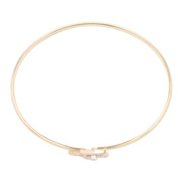 9ct Yellow Gold Cubic Zirconia Star Hinged Bangle