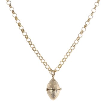 9ct Yellow Gold Rugby Ball and Belcher Chain 18"