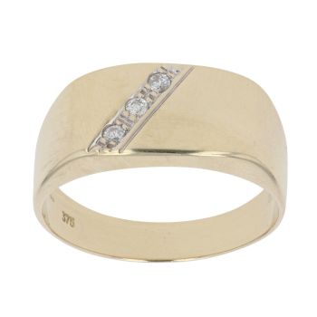 9ct Yellow Gold 0.10ct Diamond Signet Ring