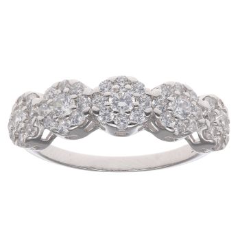Silver Cubic Zirconia Cluster Ring By Icesia