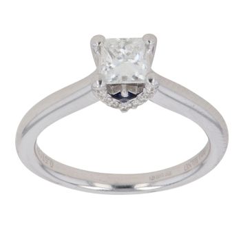 Vera Wang 18ct White Gold 0.57ct Princess and Brilliant Cut Diamond Solitaire Ring