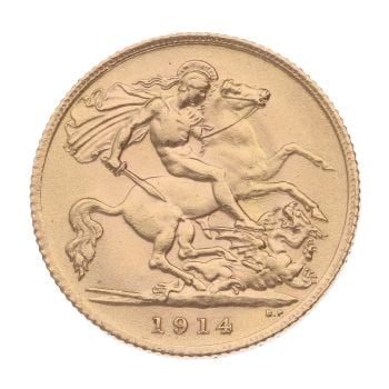 1914 George V Half Sovereign Coin