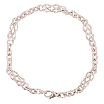 9ct White Gold Celtic Belcher Bracelet 7"