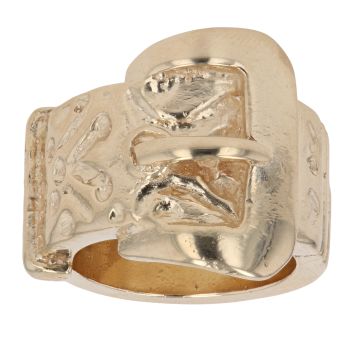 9ct Yellow Gold Patterned Buckle Ring