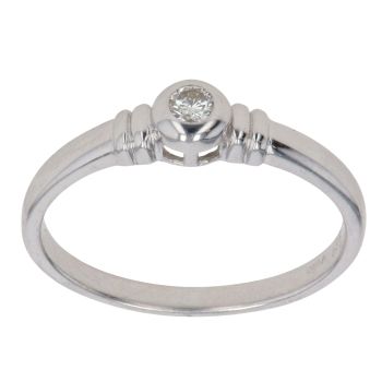 9ct White Gold 0.10ct Brilliant Cut Diamond Solitaire Ring