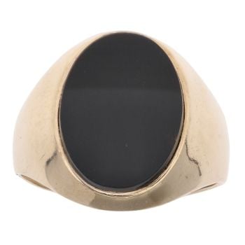 9ct Yellow Gold Oval Onyx Signet Ring